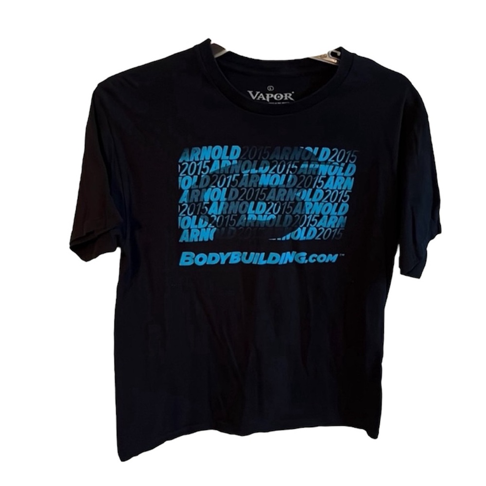 Vapor Arnold Schwarzenegger 2015 Bodybuilding Black Graphic T-Shirt Size L